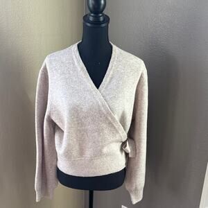& Other Stories Beige V-Neck Wrap Sweater